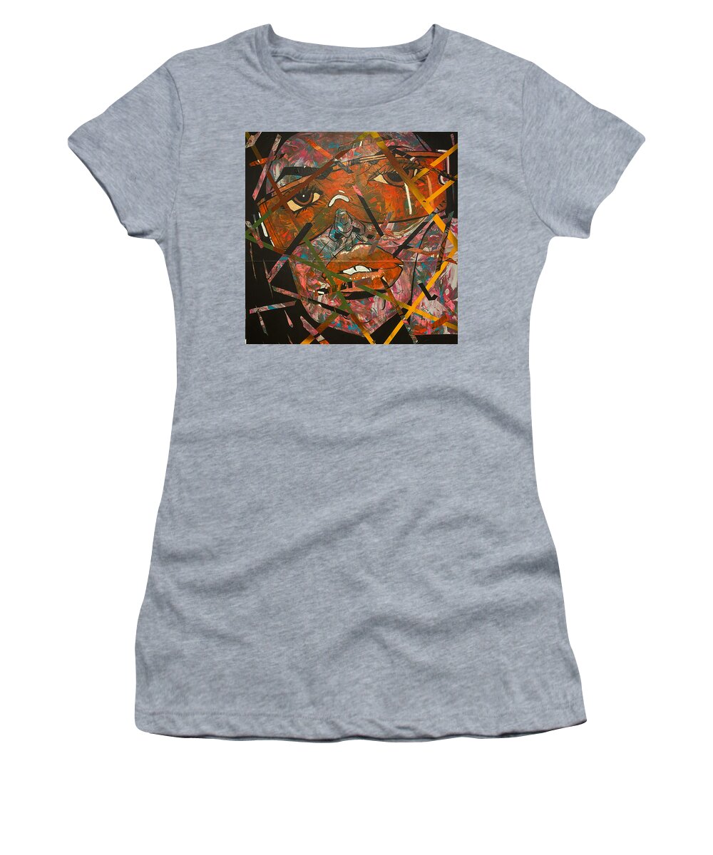 Abstract Expressionism Women's T-Shirt featuring the painting City Gurl by Julius Hannah