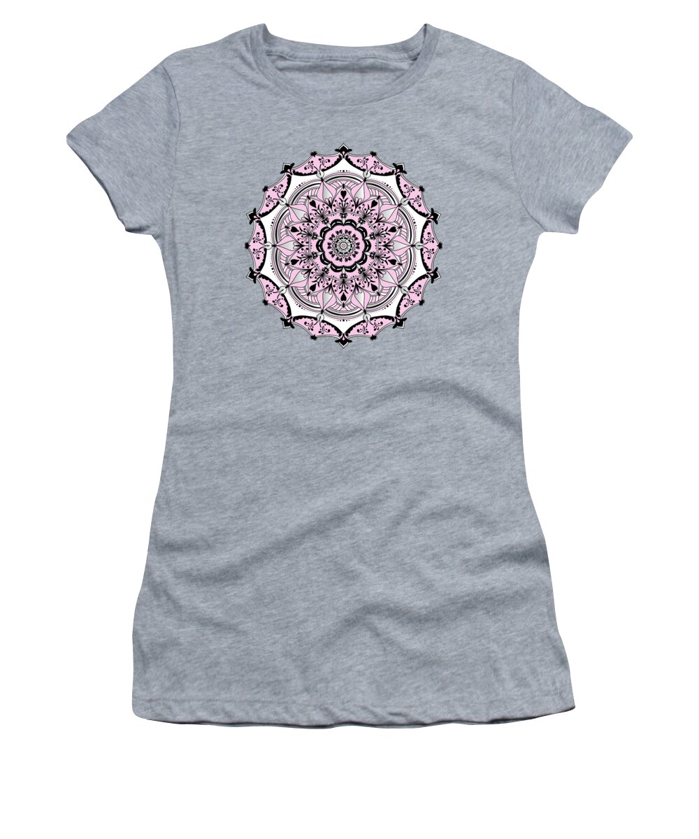 Mandala Women's T-Shirt featuring the digital art Clarity in Romance Mandala by Angie Tirado