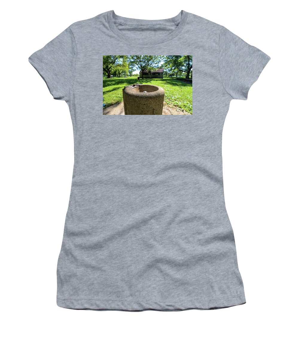 Garden Women's T-Shirt featuring the photograph Classic Chicago Park Water Fountain by Britten Adams