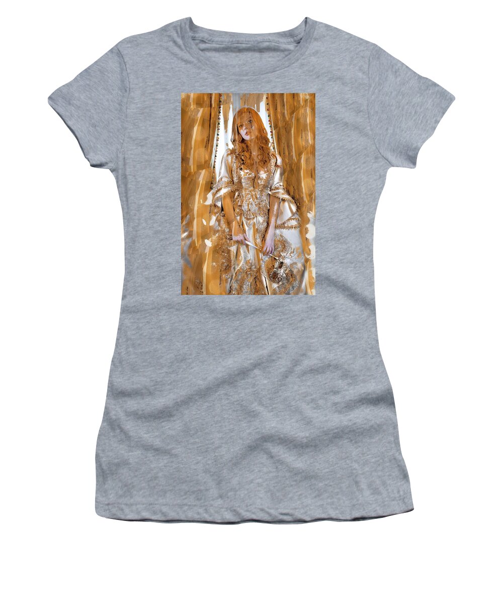 Fractal Women's T-Shirt featuring the mixed media Classic Cosmos Desert Dunes by Stephane Poirier