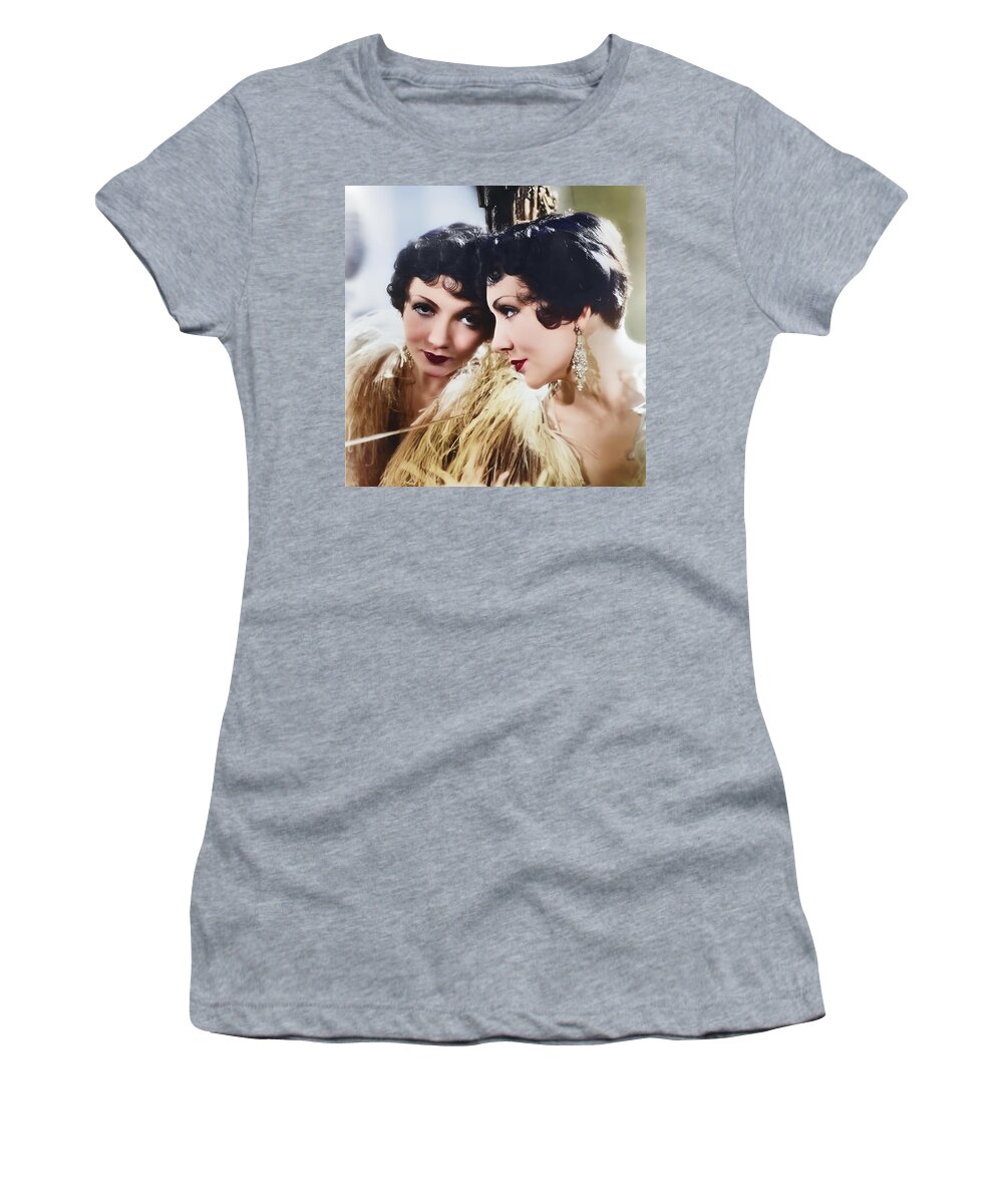 Claudette Colbert Women's T-Shirt featuring the digital art Claudette Colbert by Chuck Staley