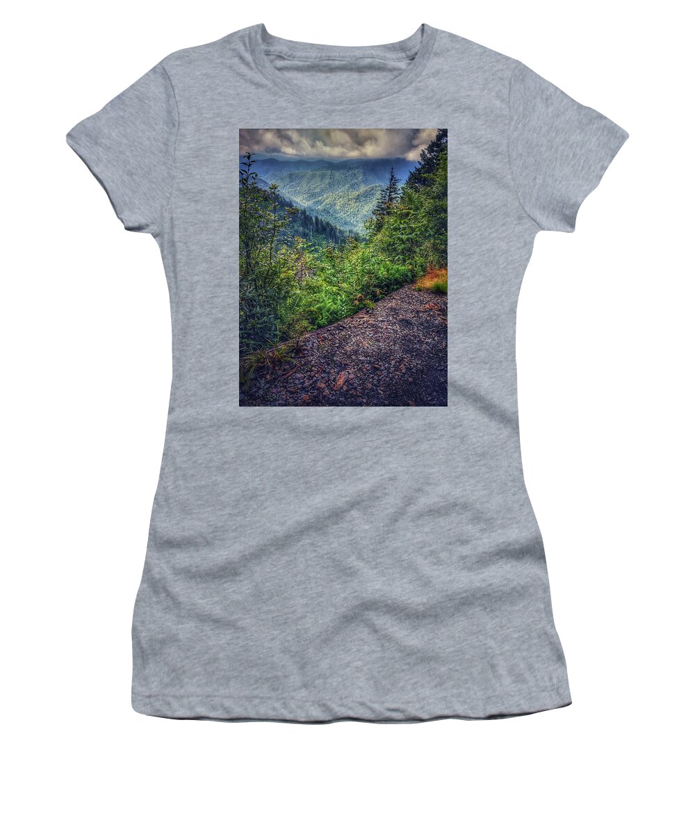 Photo Women's T-Shirt featuring the photograph Clouds over the Smokies by Evan Foster