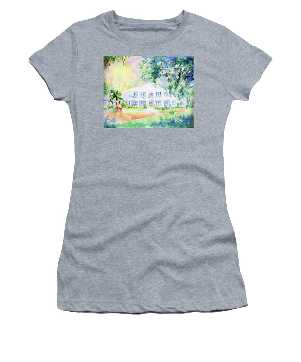 Beach Women's T-Shirt featuring the painting Coastal Art Center by Jerry Fair