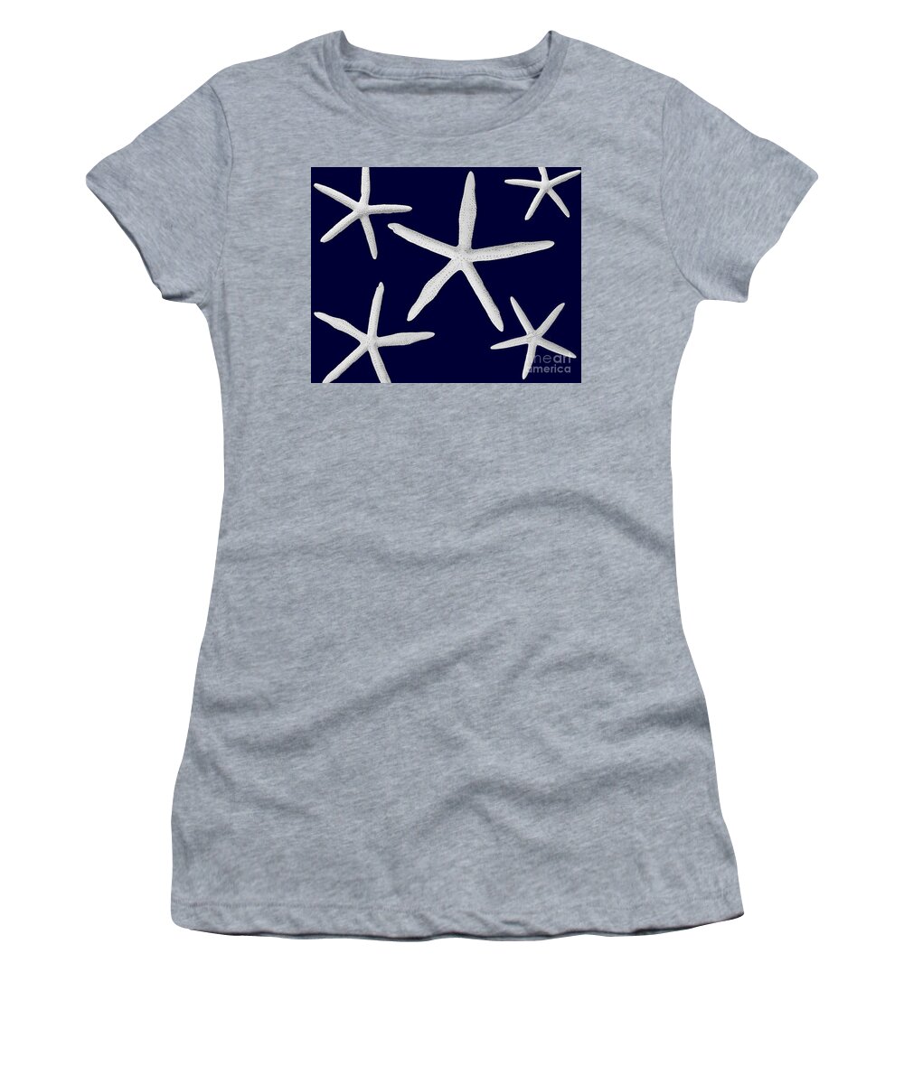 Coastal Women's T-Shirt featuring the photograph Coastal Starfish on Navy by TK Goforth