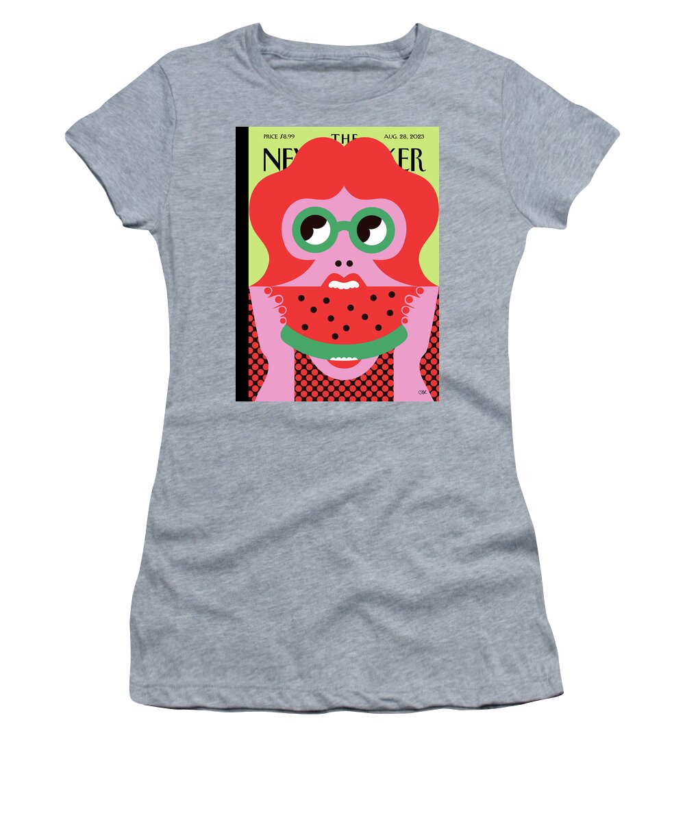 Watermelon Women's T-Shirt featuring the painting Cocomero by Olimpia Zagnoli
