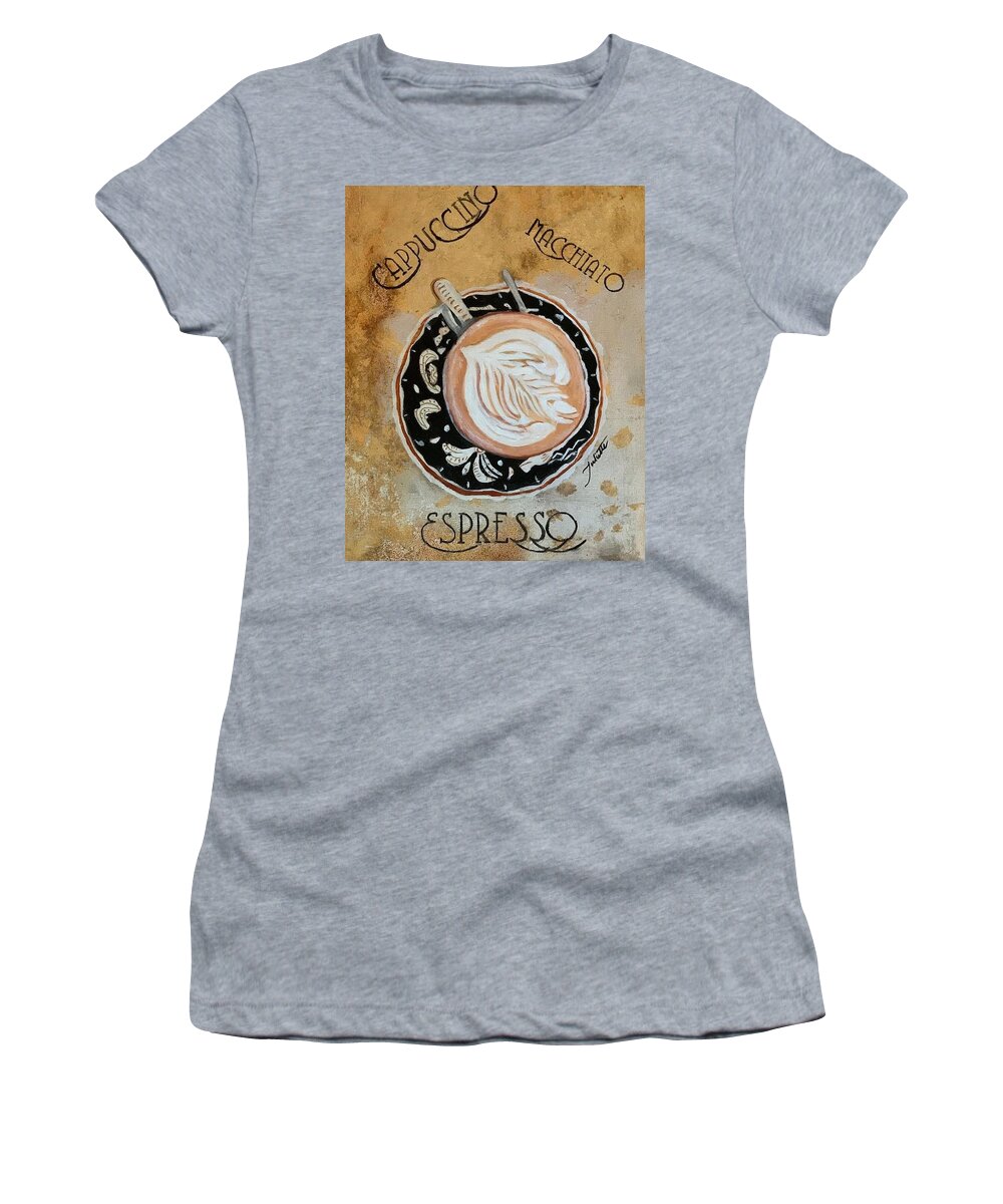 Coffee Women's T-Shirt featuring the painting Coffee Time by Juliette Becker