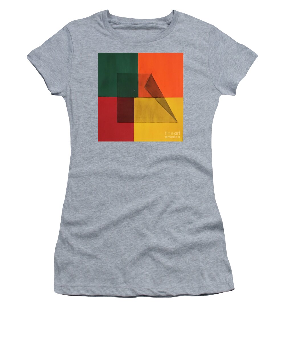 Original Art Work Women's T-Shirt featuring the mixed media Color Illusions #3 by Theresa Honeycheck