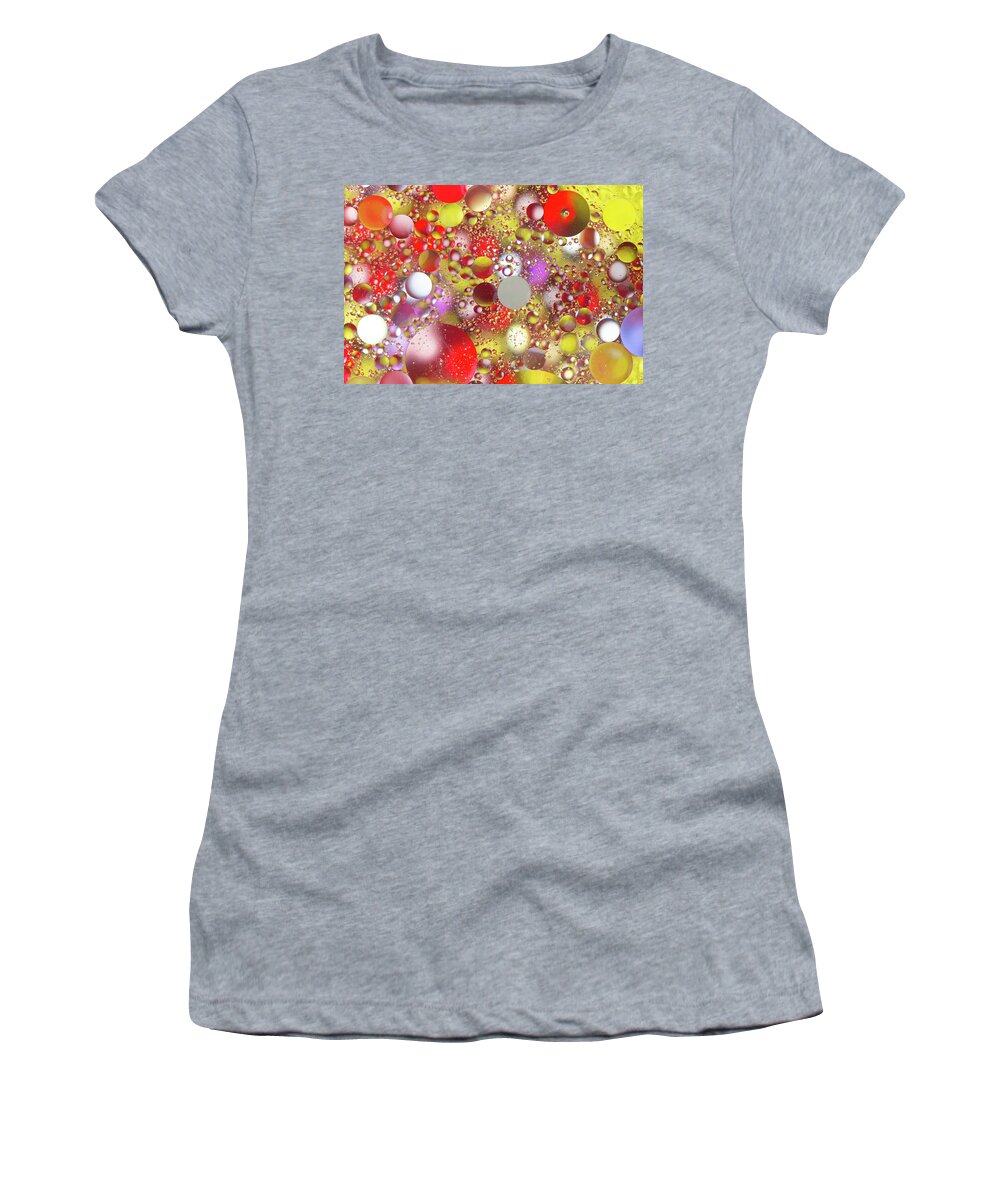 Abstract Women's T-Shirt featuring the photograph Colorful Bubbles in Oily Water by Charles Floyd