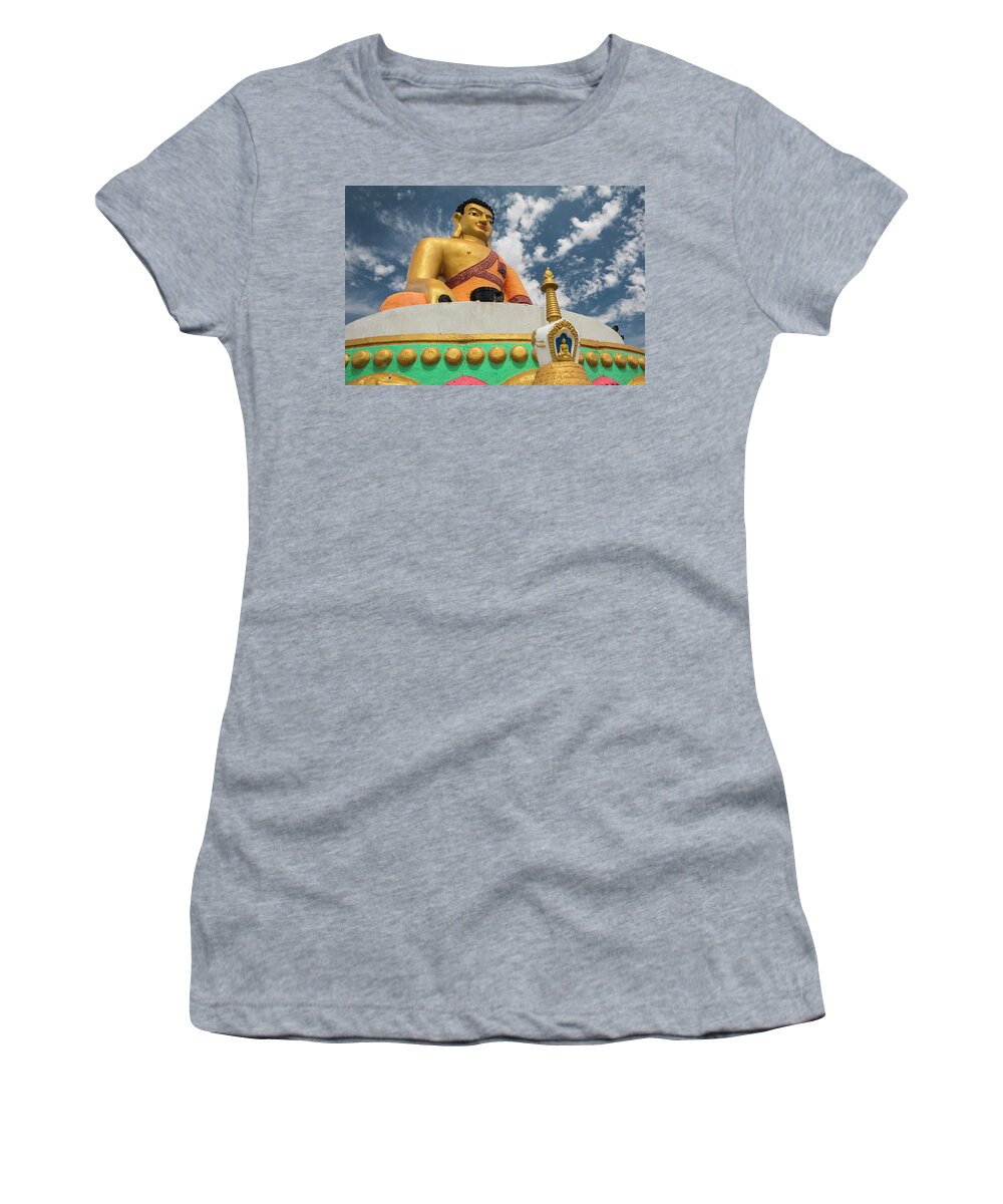 Buddha Women's T-Shirt featuring the photograph Colorful Buddha in Mongolia by Martin Vorel Minimalist Photography