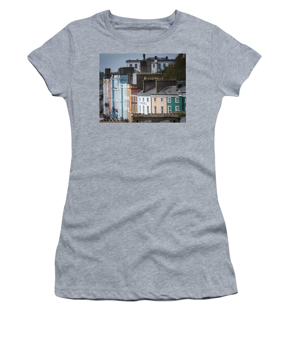 Charming Towns In Ireland Women's T-Shirt featuring the photograph Colorful storefronts by Matt MacMillan