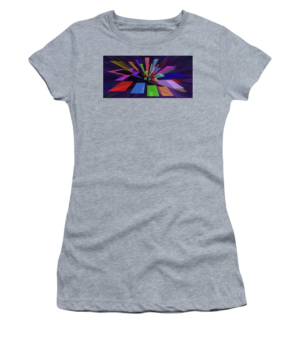 Abstract Women's T-Shirt featuring the digital art Colour City by Dave Turner