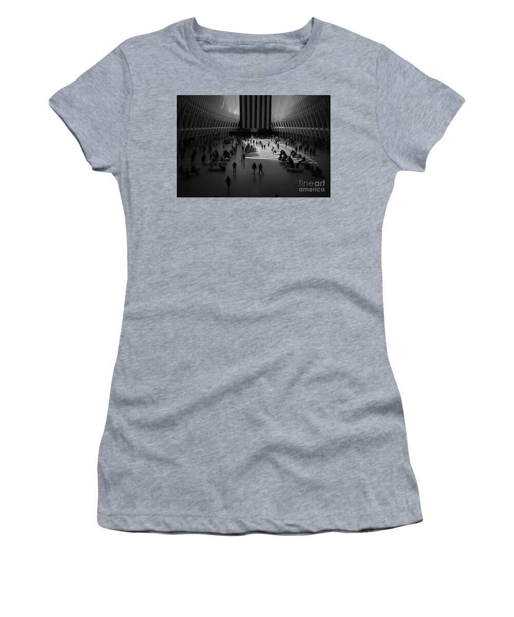 Oculus Women's T-Shirt featuring the photograph Commute in Silhouette by Paul Watkins