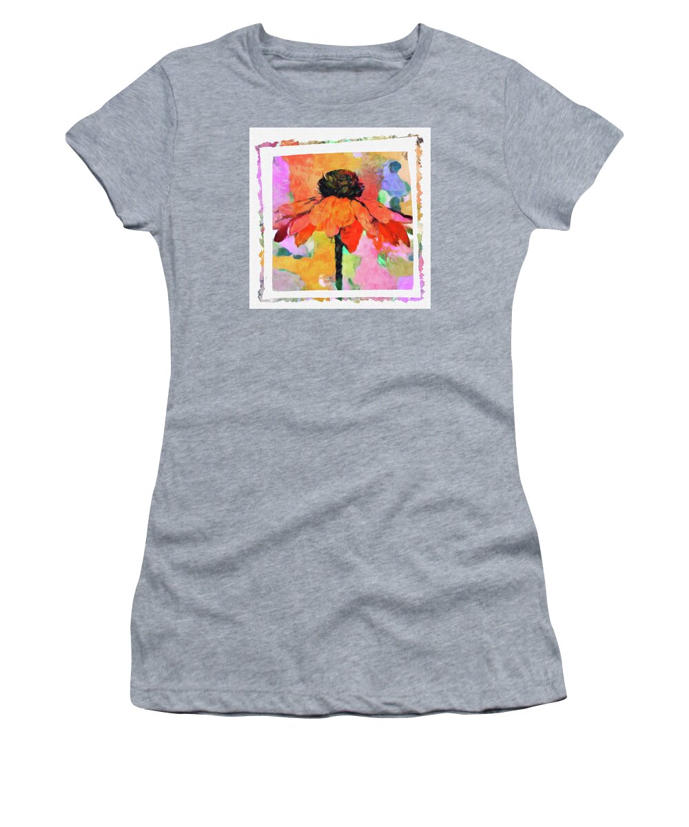 Coneflower Pop Women's T-Shirt featuring the painting Coneflower POP by Susan Maxwell Schmidt