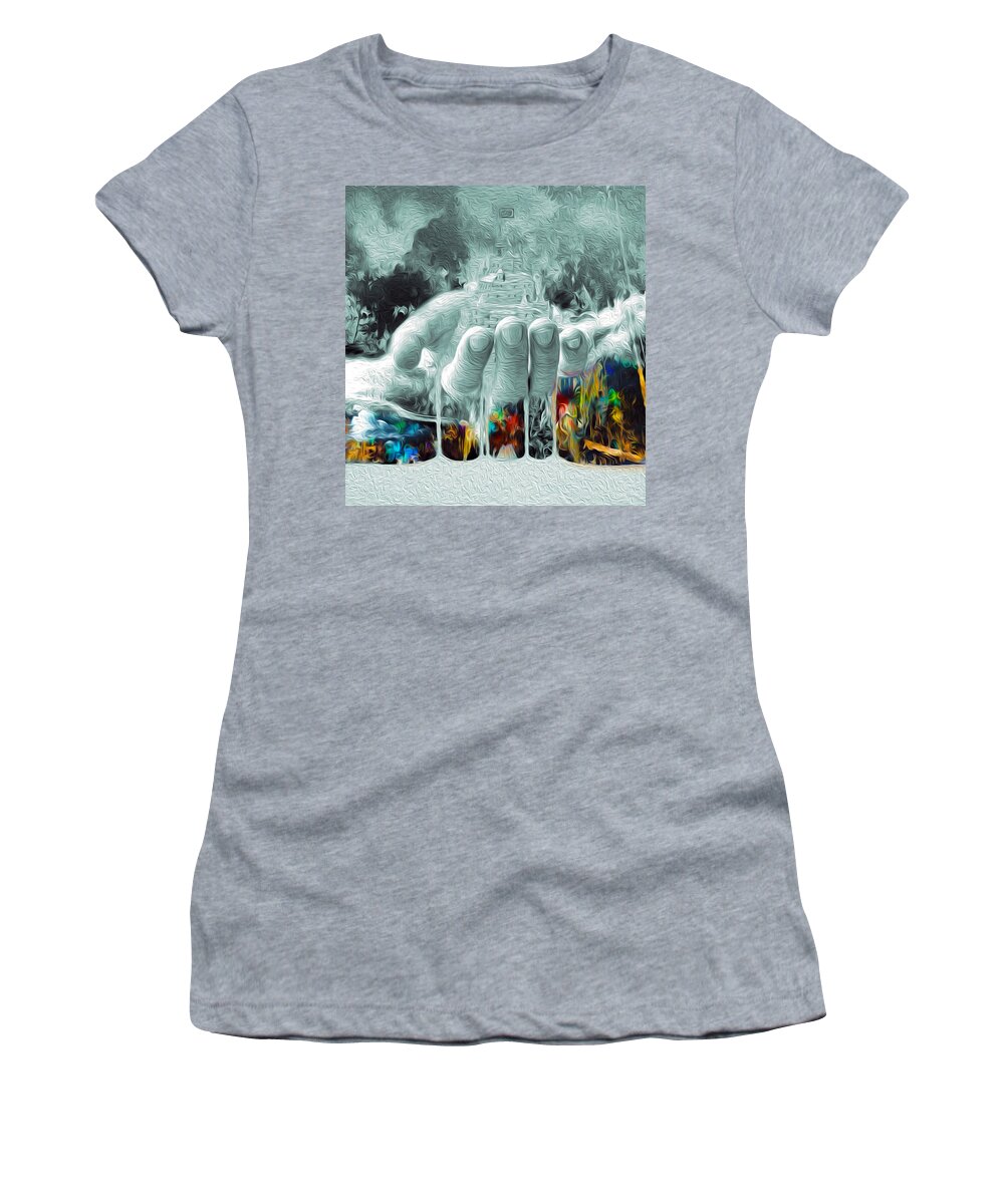 Clouds Women's T-Shirt featuring the digital art Consciousness The Ineffable by Jeff Malderez