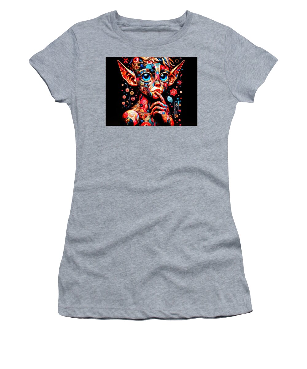 Patchwork Child Women's T-Shirt featuring the digital art Contemplations of a Patchwork Mind by Bill And Linda Tiepelman