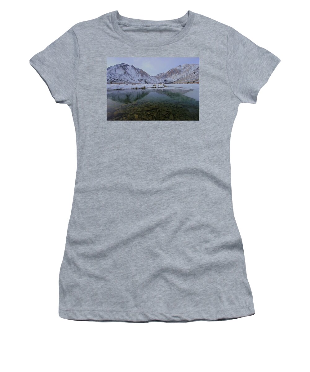 Convict Lake Women's T-Shirt featuring the photograph Convict Winter by Sean Sarsfield