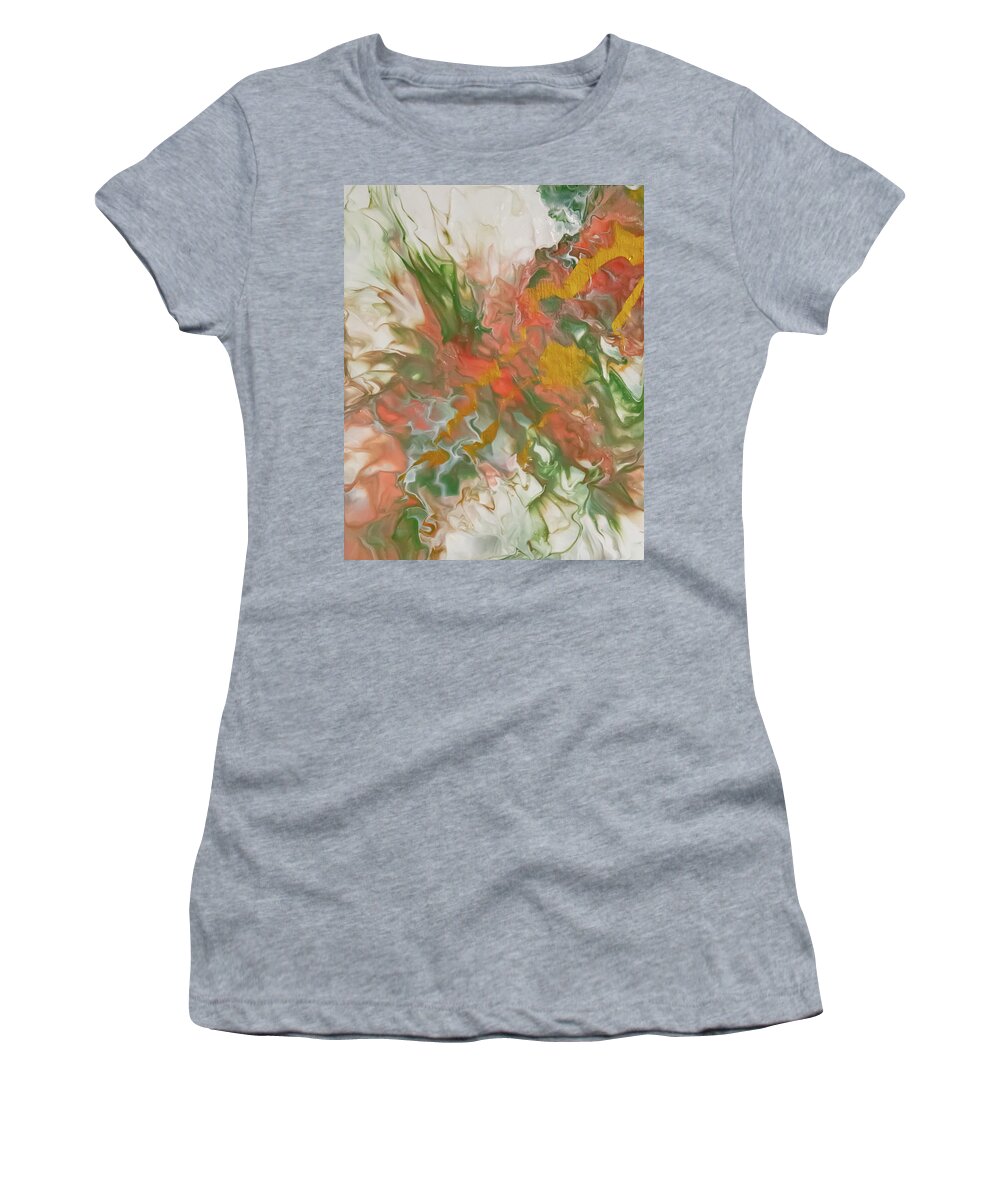 Pour Women's T-Shirt featuring the mixed media Coral 2 by Aimee Bruno