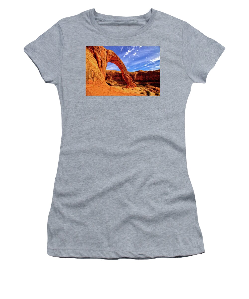 Corona Arch Women's T-Shirt featuring the photograph Corona Arch by Bob Falcone