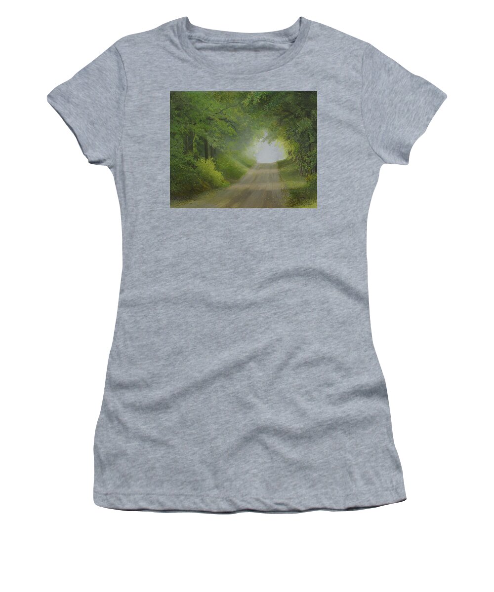 Country Women's T-Shirt featuring the painting Road to Sharonville by Charles Owens