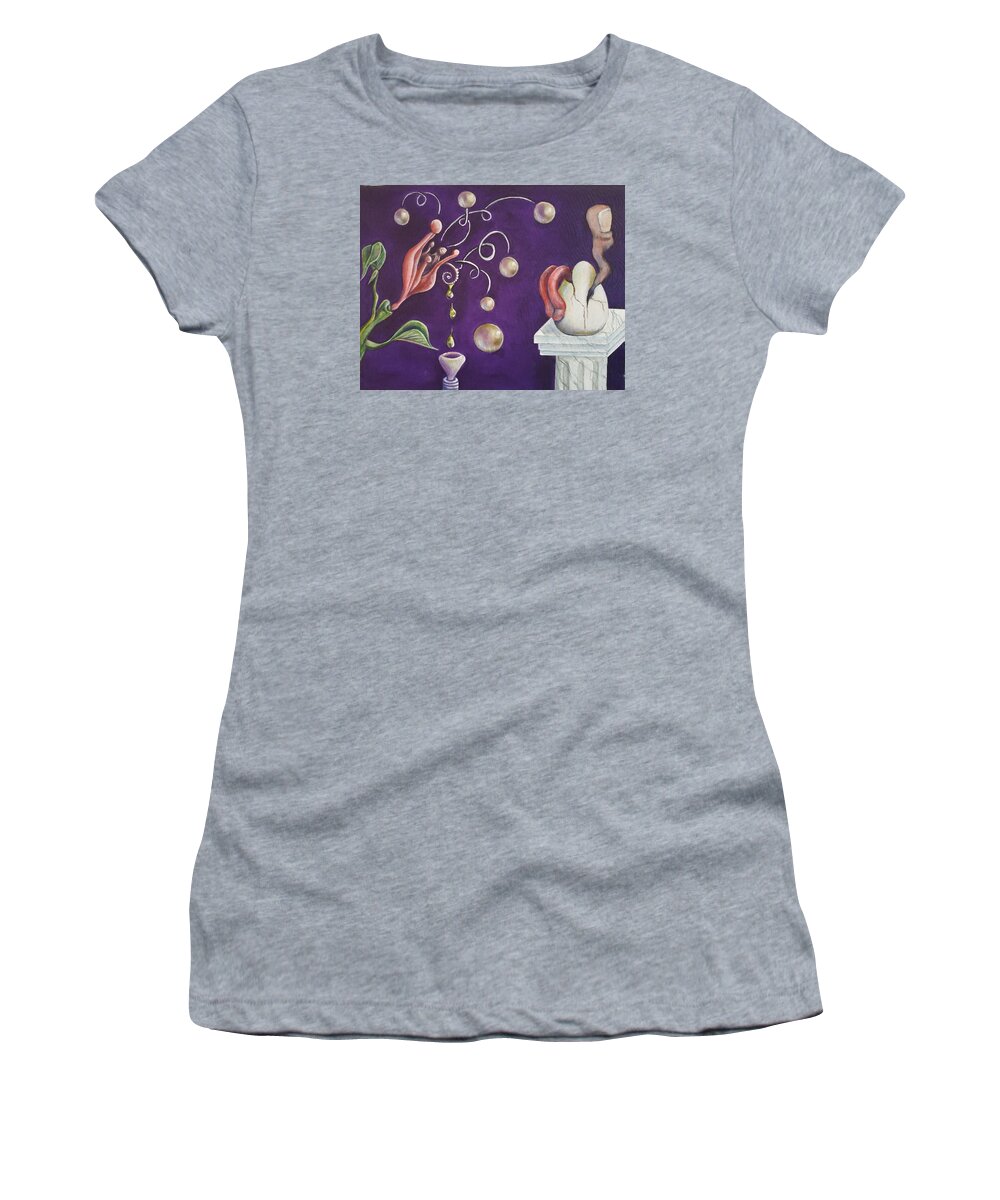 Thumb Women's T-Shirt featuring the painting Creative Mousetrap by Vicki Noble