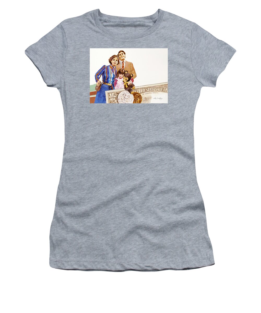 John Swatsley Women's T-Shirt featuring the painting Credit Union Act of 1934 by John Swatsley