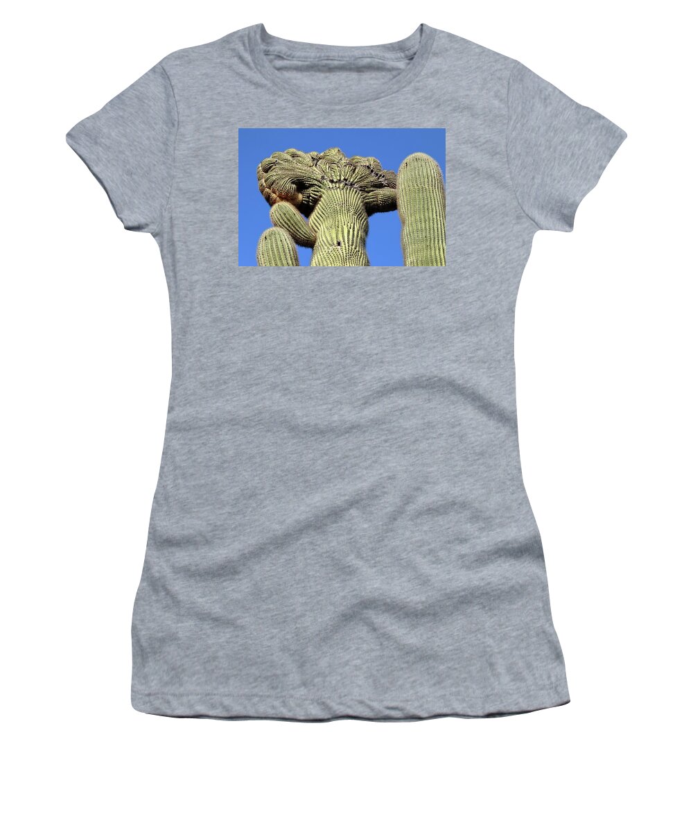 Cactus Women's T-Shirt featuring the photograph Crested Saguaro at Organ Pipe Cactus National Monument by Steve Wolfe
