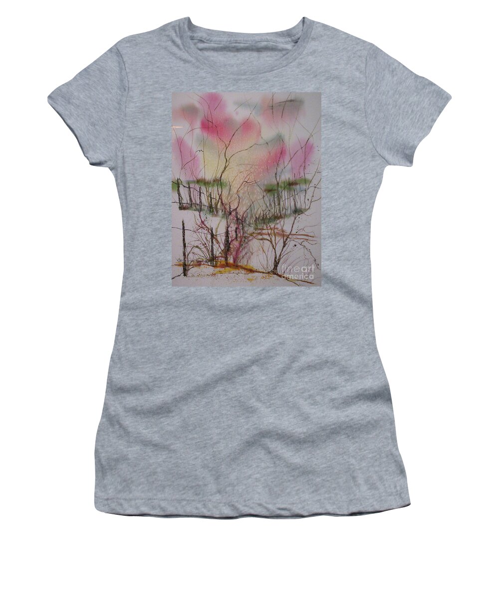 Recovery Women's T-Shirt featuring the painting Crossing Boundaries by Catherine Ludwig Donleycott