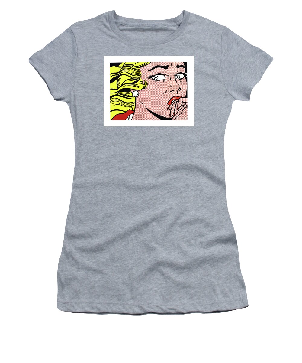 Roy Lichtenstein Women's T-Shirt featuring the photograph Crying Girl by Doc Braham