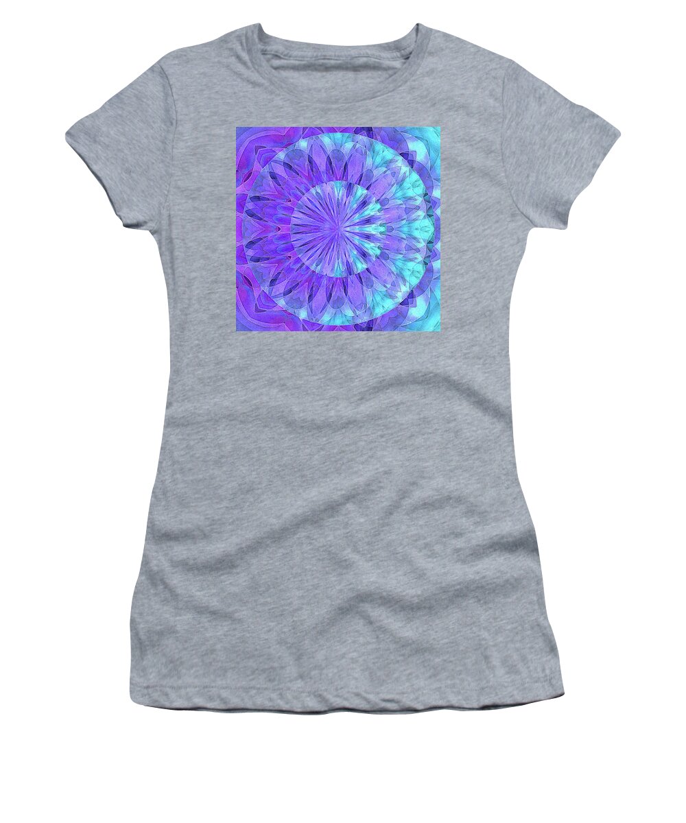 Crystal Aurora Borealis Women's T-Shirt featuring the digital art Crystal Aurora Borealis by Susan Maxwell Schmidt