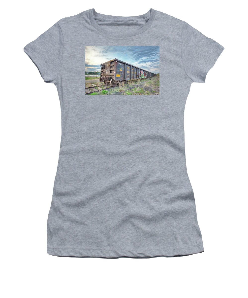 Csx Women's T-Shirt featuring the photograph CSX Cars by Eric Gendron