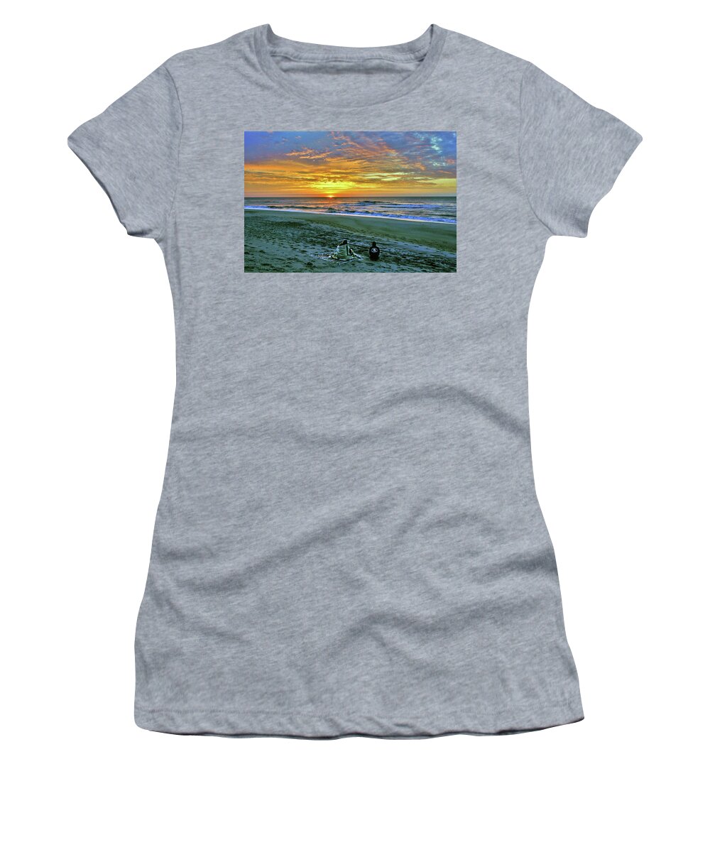 Beach Women's T-Shirt featuring the photograph Cuddle by Addison Likins