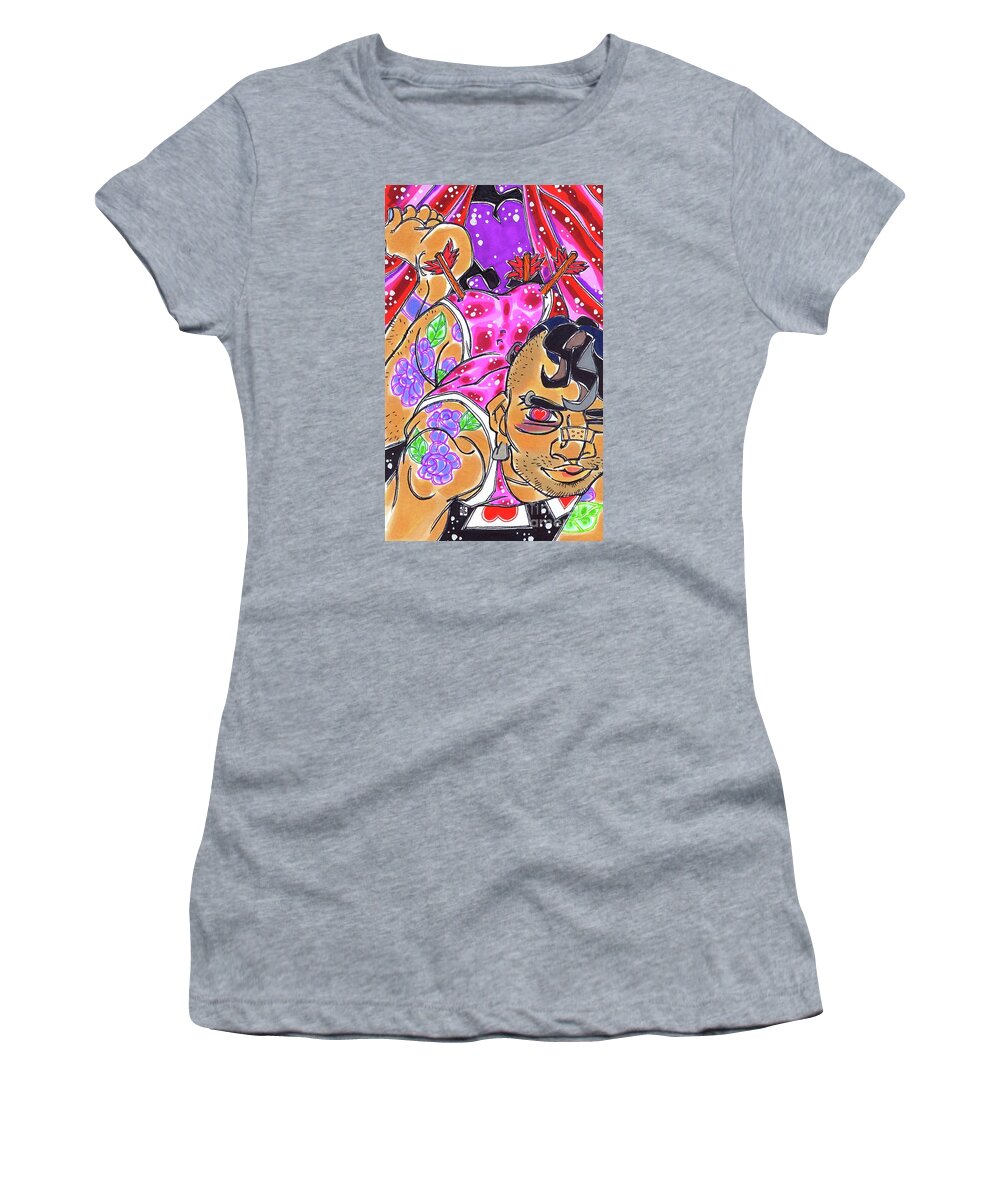 Shannon Hedges Women's T-Shirt featuring the drawing Cupid's Target by Shannon Hedges