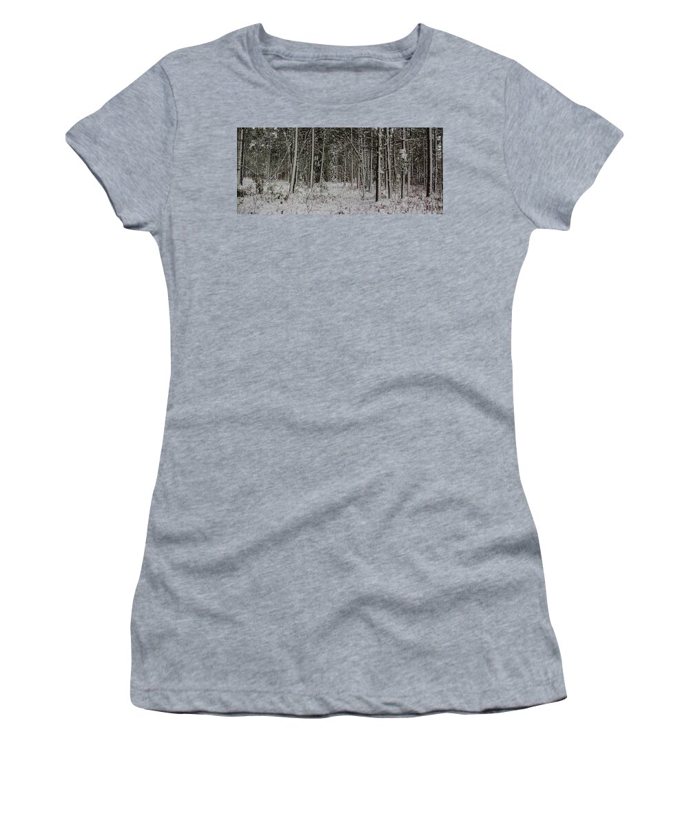 Eagle River Women's T-Shirt featuring the photograph Dad's Deer Stand by Dale Kauzlaric