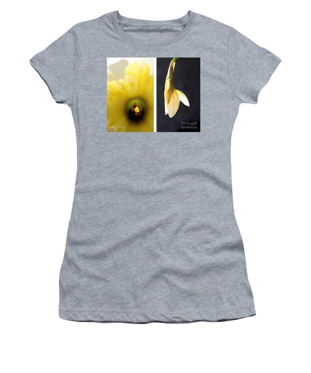 Daffodil Yin-yang Women's T-Shirt featuring the photograph Daffodil Yin-Yang by Natalie Dowty