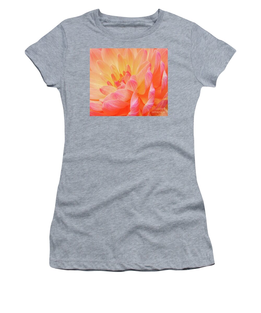 Florals Women's T-Shirt featuring the photograph Dahlia - Floral Close Up by Rehna George