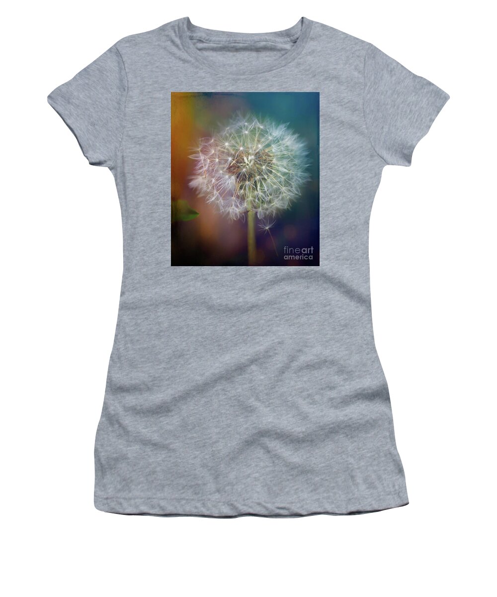 Dandelion Women's T-Shirt featuring the photograph Dandelion Dreams Series - 3 by Kerri Farley