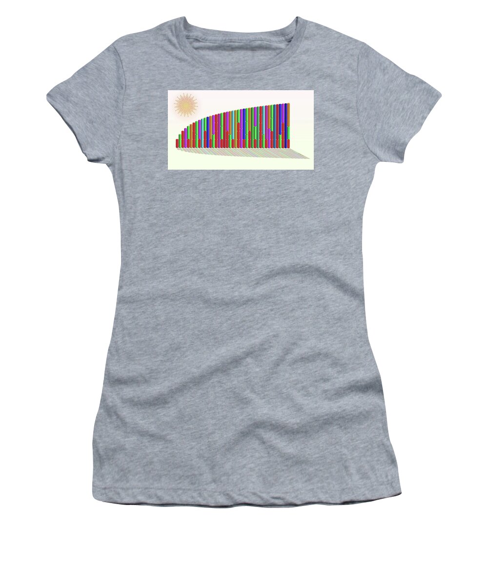 Math Women's T-Shirt featuring the digital art Dan's Prime Logs by Dan Bach