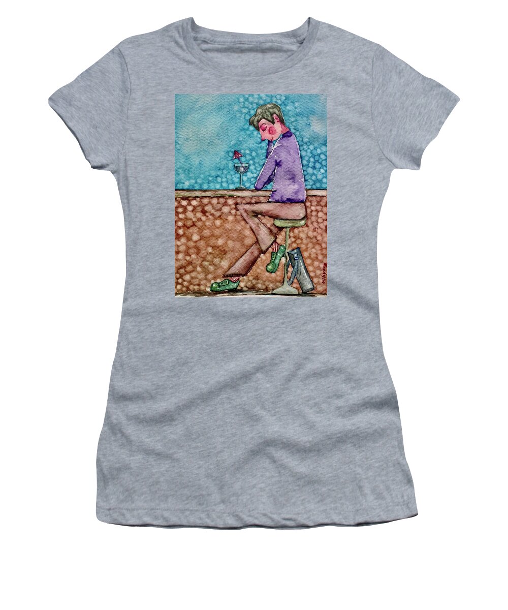 Dreaming Women's T-Shirt featuring the painting Day Dreaming by Mikyong Rodgers