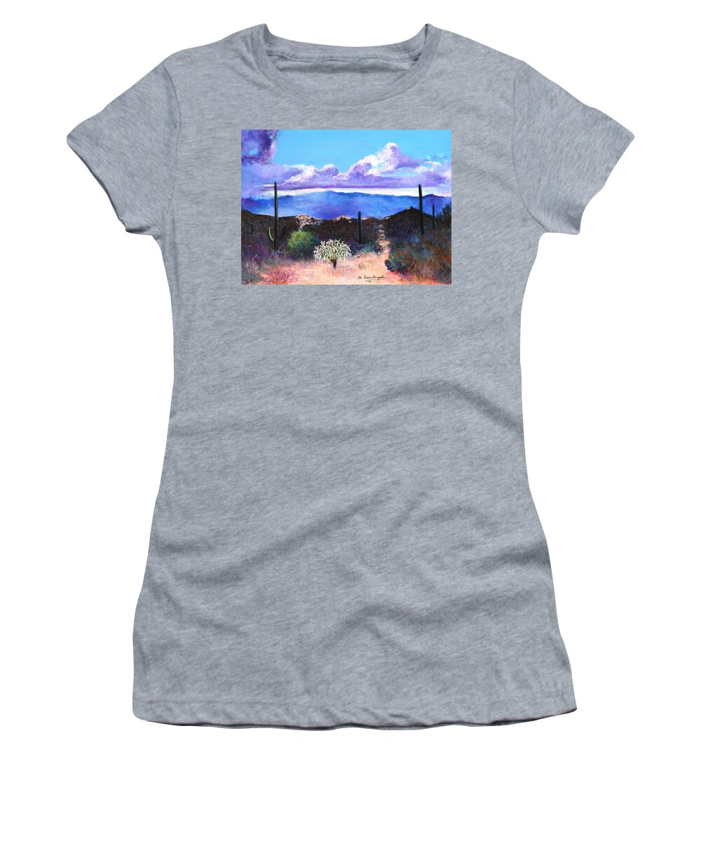 Southwest Women's T-Shirt featuring the painting Days End by M Diane Bonaparte