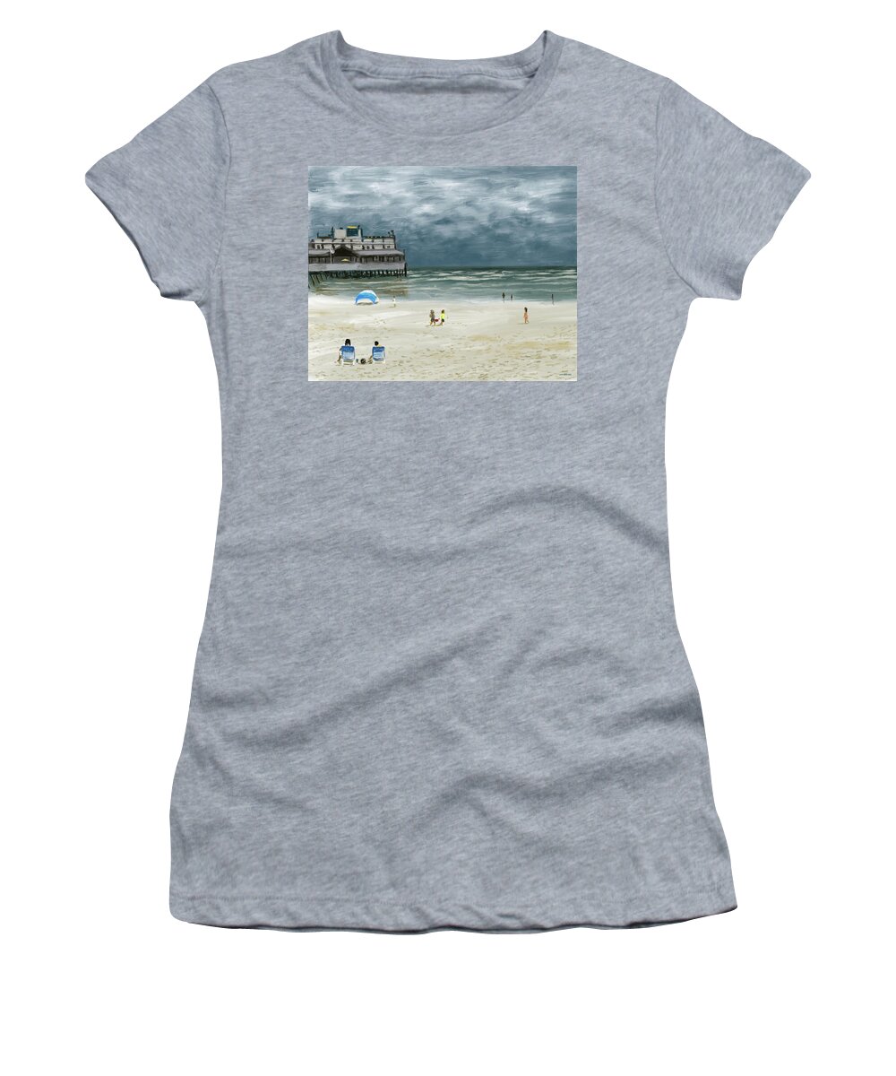 Storm Women's T-Shirt featuring the digital art Daytona Beach Storm by Larry Whitler