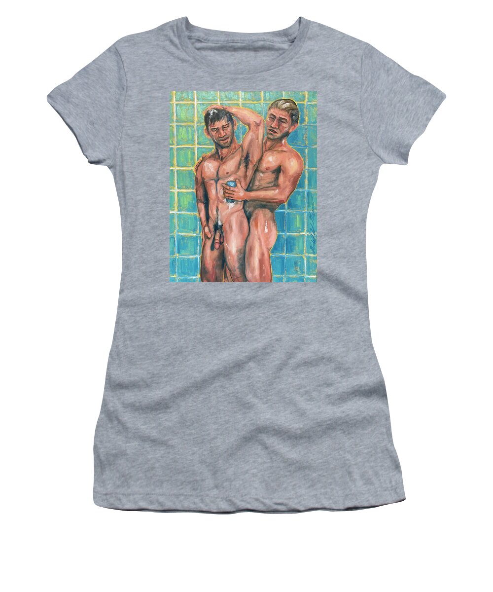 Man Women's T-Shirt featuring the painting Deep Scrub by Daniel W Green