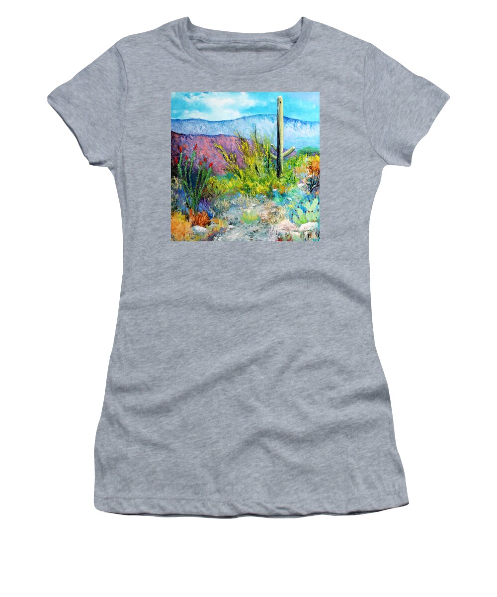 Sw Women's T-Shirt featuring the painting Desert Spring Colors by M Diane Bonaparte