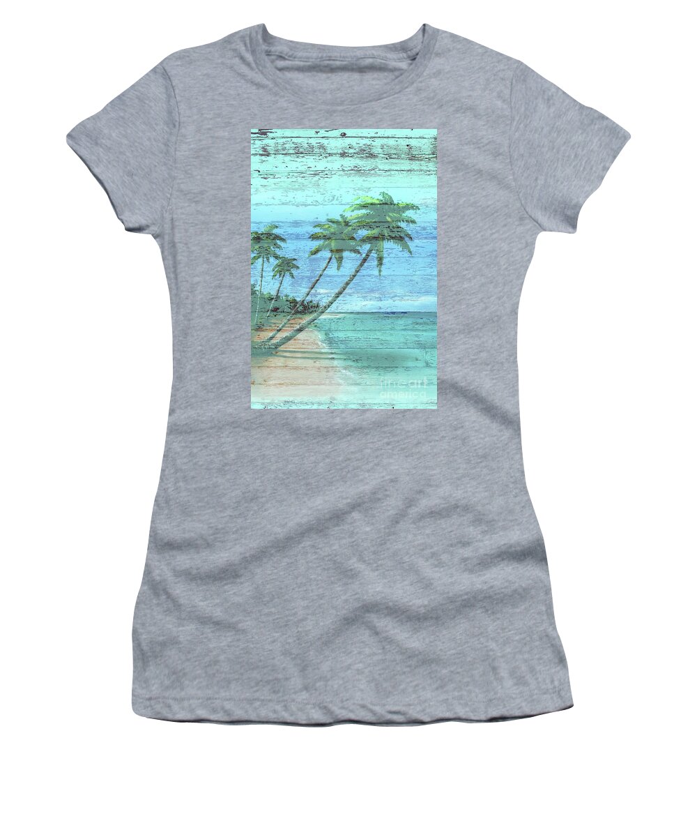 Beach Women's T-Shirt featuring the mixed media Design 182 Beach by Lucie Dumas