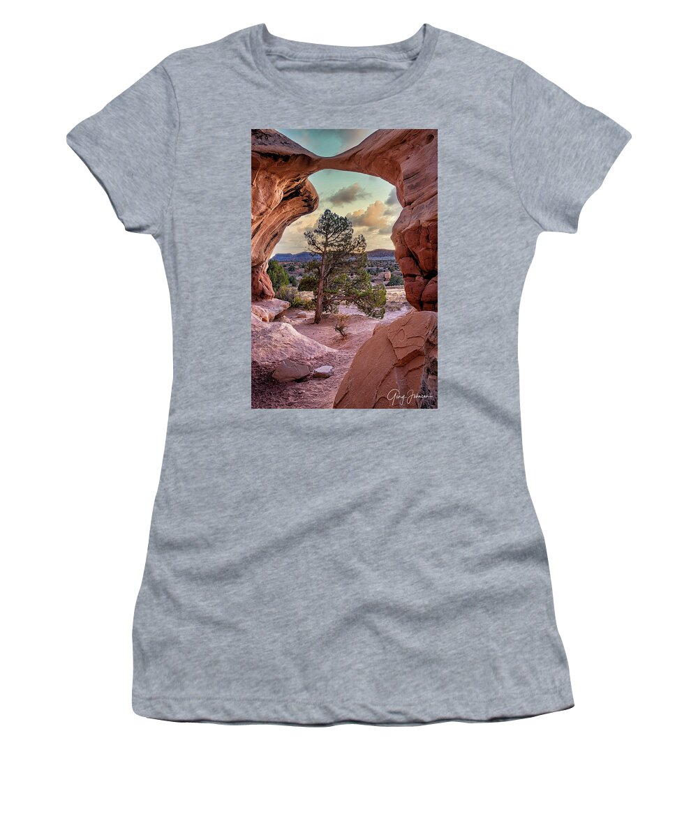 2020 Utah Trip Women's T-Shirt featuring the photograph Devil's Garden Arch by Gary Johnson