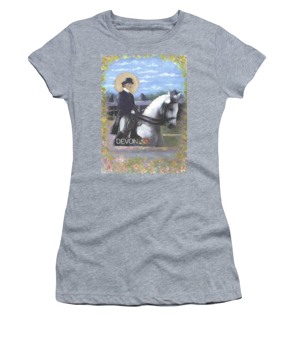 Horse Women's T-Shirt featuring the painting Devon by Mary Ann Leitch