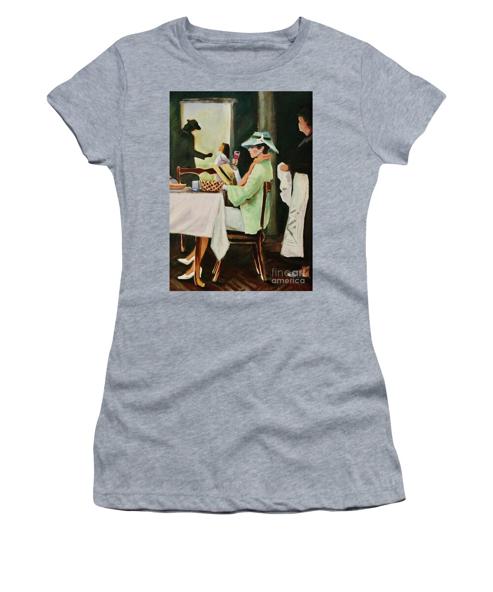 Dinning Women's T-Shirt featuring the painting Dinning by Lana Sylber