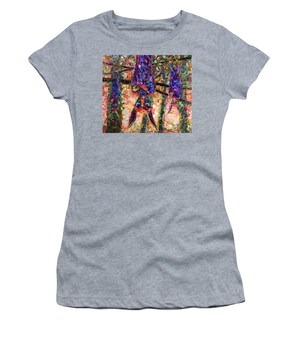 Bats Women's T-Shirt featuring the painting Disturbed by James W Johnson