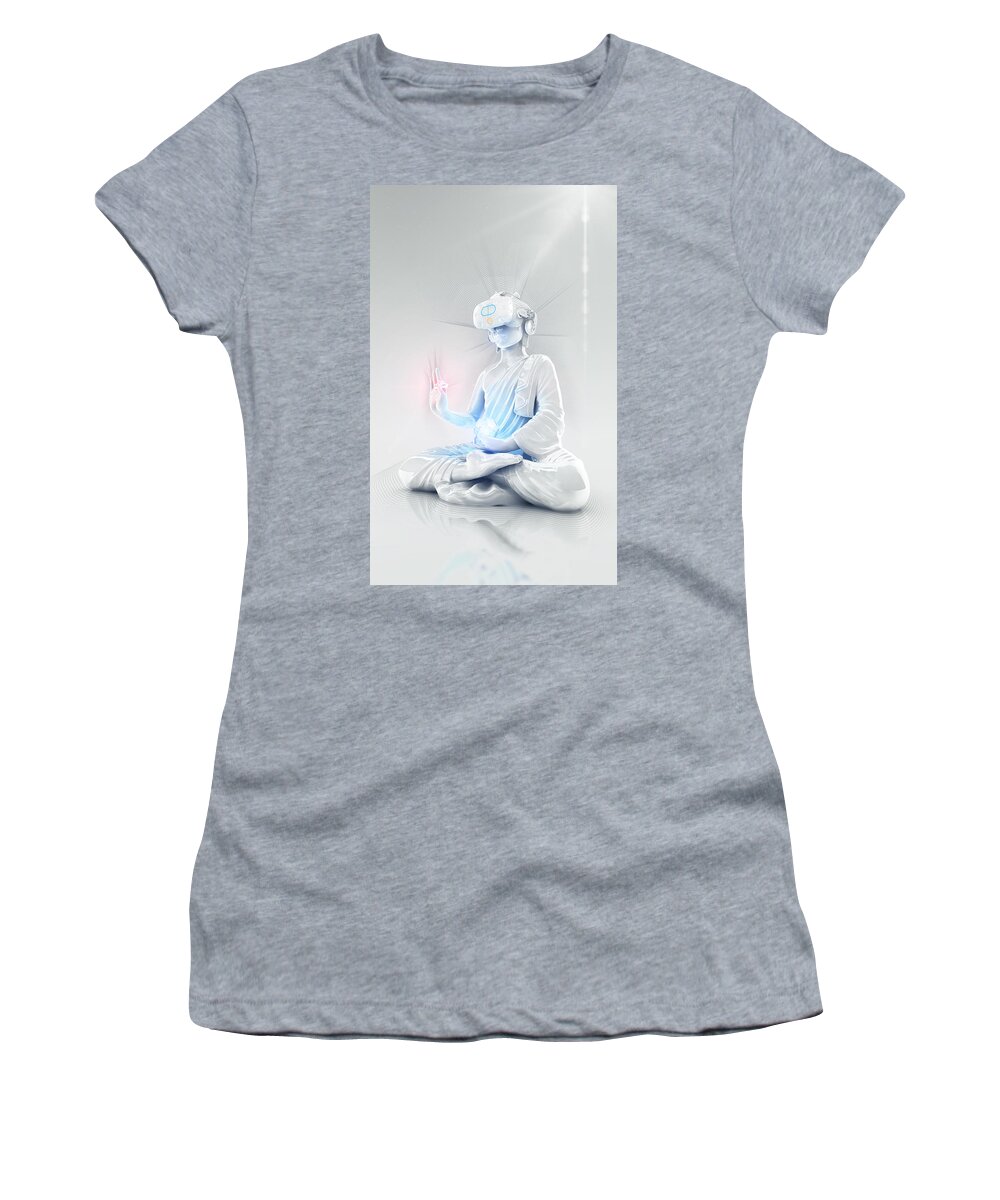 Divine Women's T-Shirt featuring the digital art Divine Amnesia White by Filip Zaruba