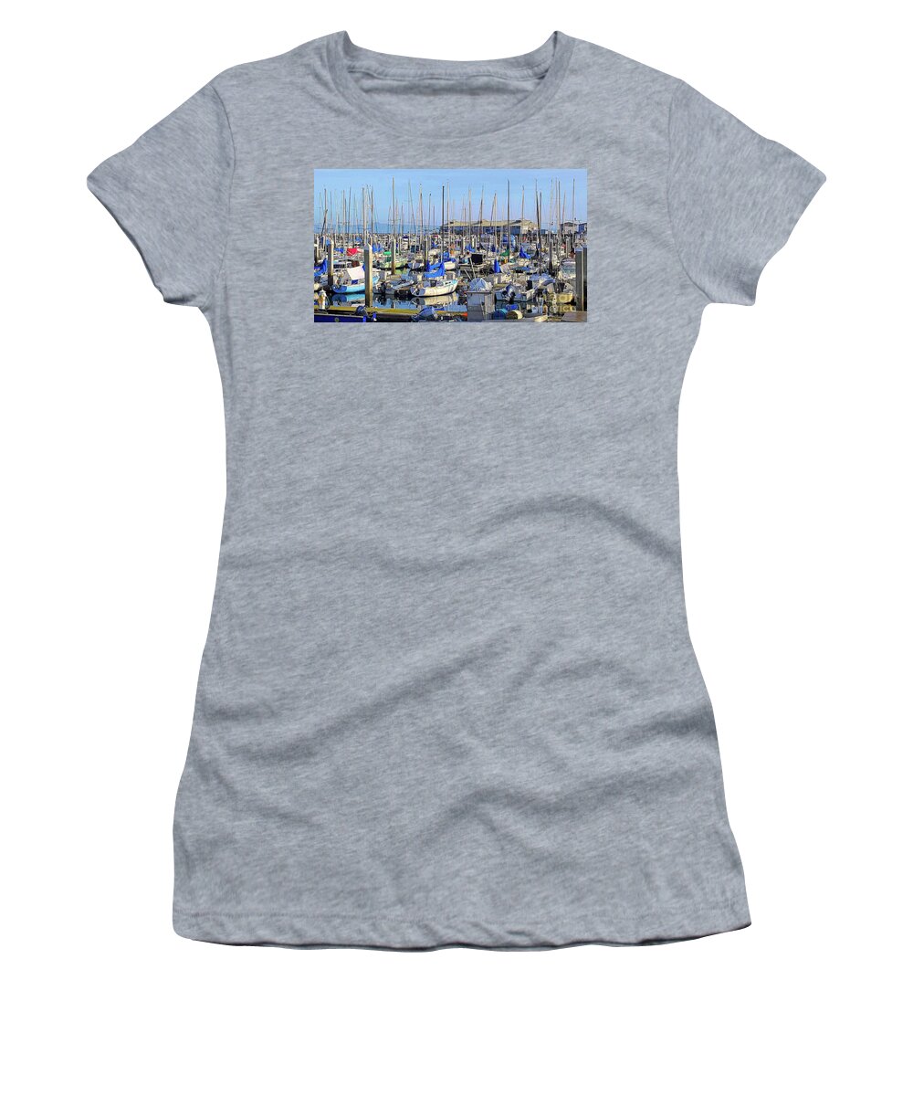 Boats Women's T-Shirt featuring the photograph Docked Boats by Roberta Byram