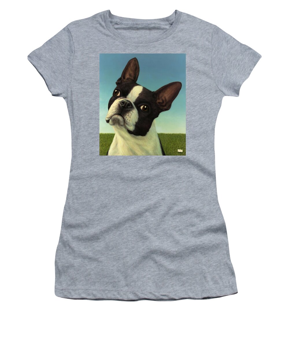 Dog Women's T-Shirt featuring the painting Dog-Nature 4 by James W Johnson